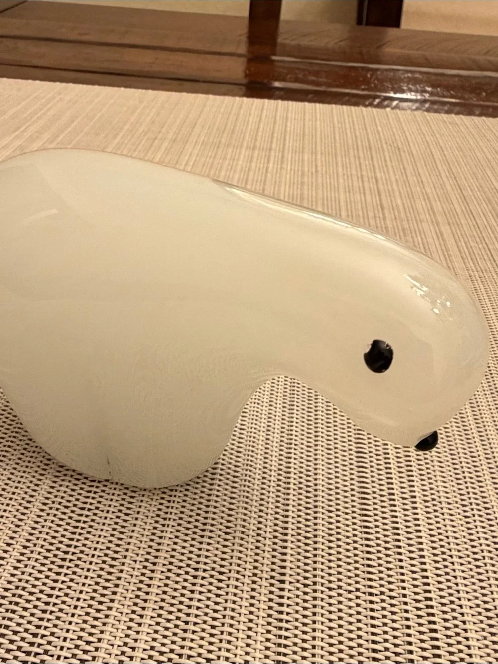 Art Glass White Polar Bear Figurine Paperweight Arctic Wildlife, cute